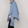 Bezpłatny elegancki Turtleneck Dzianinowy sweter Top Damska Moda Nieregularna Luźna Rękaw Batwing Ramię 210524