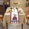 Camino de mesa con forma de corazón y pentagrama del Día de la independencia, caminos de mesa de comedor modernos para fiesta, decoración de boda, mantel y manteles individuales