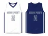 Custom Retro Devin Booker #2 Moss Point High School Basket Basket Jersey Men's Ed Blue White Size S-4xl Qualsiasi nome e numero di alta qualità