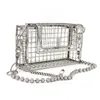 Moda Metallic Hollow Out Sprzęgła Torba Damska Wieczór Ramię Crossbody Torby Torebka Cage Torebka Party Porm