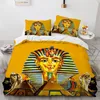 Sängkläder sätter Farao 3d Ancient Egypt Tribe Decor Comporter Cover Set för sovrum egyptiska pyramider exotisk stil täcke