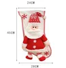 Julstrumpa med stickad Santa Snowman Xmas -karaktär för familjesemestern Hängande dekorationer DD632