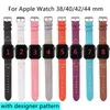 Bracelets de créateurs de mode Bracelet pour Apple Watch Band 38mm 41mm 42mm 40mm 44mm 45mm iwatch 6 5 4 3 2 Bandes Bracelets en cuir PU de luxe Bracelet Lettre Imprimer Bracelet