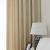 Basit ve Modern Açık Sarı Bej Şönil Şerit Perde Yatak Odası Oturma Odası Kat Körfezi Pencere Perde 210712
