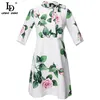 Fashion Runway Summer Mini Dress Donna Elegante Papillon Fiore rosa Stampa Vintage Party Abiti corti 210522