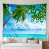 Arazzi Ocean Ocean Landscape Abete Bellissima spiaggia Palme Palme Summer Scenery Decoration Painting Soggiorno Wall Coprotetto