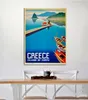 Grecja Wyspa Korfu Vintage Podróży Plakat Malarstwo Home Decor Oprawione lub Unframed Fotopaper Materiał