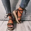 Vrouwen Snake Sandalen Zomer Platform Wiggen Hak Enkel Cross-gebonden Mode Sexy Open Teen Party Schoenen Dames Vrouwelijke 2020