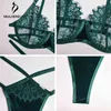 NXY sexy set Conjunto de lencería Sensual verde, ropa interior para mujer, bordado Sexy, 2 uds., sujetadores push-up para mujer, conjunto de bragas de cintura alta, Bralette con aros 1202