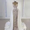 Vestido De Noiva 2021 Declistabe Tren Illusion Ile Dantel Gelinlik Illusion Aplike Uzun Dubai Arapça Gelinlikler Kadınlar Için Özel Gelin Elbise