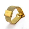 Cinturini per orologi intelligenti Cintura a rete Milano Bracciale da polso in acciaio inossidabile 316 Cinturino sportivo per serie Apple 38 / 42mm Modello universale oro