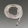 Catene a scatola placcate argento in acciaio inossidabile da 2,5 mm 3 mm per pendenti di collane Accessori moda per gioielli da donna