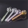 Dhl free Colorful Pyrex Glass Oil Burner Pipe 10cm 30mm ball glass tube smoking pipes tobcco herb glass oil nails Pipes for smoking