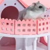Novo Mini Pequeno Hamster Ninho Coelho Hedgehog Pet Log Cabin Animal Sleeping House Fontes RRA10416