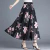 التنانير 2022 صيف امرأة تشيفون تنورة طويلة الأزياء 8 ألوان زهرة بوهيميا شاطئ الطراز رقصة أنثى المظلة الأنيقة