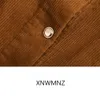 ロングスカートカジュアルスカートコーデュロイスカート女性ハイウエストAライン女性ボタンポケットフェムム品質210520