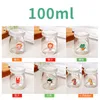6 unids Frascos de vidrio y tapas para yogur Dibujos animados DIY Cocinar Botella de leche Botella de pudín de alta temperatura Frascos de Vidrio Con Tapa 210331