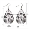 Dangle Kroonluchter Oorbellen Sieraden Halloween Punk Dubbelzijdig Lederen Voor Vrouwen Skelet Hyperbolic Drop Earring Party Mode Gift Deliv