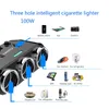 Cigarro de carro Cigarro Power Socket Splitter Adaptador Car-Styling DC 12 Volt 3.1A 120W Dual USB Carregador Azul