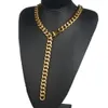 13/15/17/19MM Men's Necklace Or Bracelet xtentacion Adjustable Choker Tail StainlSteel Gold Cuban Curb Chain Biker Jewelry X0509