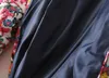 秋のファッションの刺繍の花のプリントショートデザインのおぎらしたジャケット、女性のカジュアルコートビンテージコットン - パッド入りのoutwear 210923