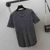 Plus Size Women Short Sleeve Shirt Fashion Blouses Sequins Shinny Blouse Loose Pullover Office Lady Style 13594 210508