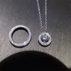 2 en 1 laboratoire diamant pendentif réel 925 en argent Sterling charme fête mariage pendentifs collier pour femmes mariée moissanite bijoux