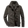 Mannen Winter Bomber Jacket Air Force Pilot Warm Bont Collar Army Tactical Fleece Drop 211013