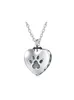 Colares pendentes Love Heart Pet Cremation Urna Colar Jewelry Grey Jewelry Memorial Memorial Amante Romântico Presente290L