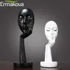 Ermakova Nordic Thinker Thinking Lady Mask Mask figurine Statua in resina Ufficio TV Armadio Decorazione domestica Artigianato 210804