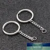 5 teile / los poliert Ganzer Edelstahl Schlüsselring Keychain Split Ring mit Kurzkette Schlüssel Ringe Frauen Männer DIY Schlüsselketten