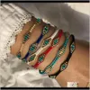 Charm Bracelets Jewelry Drop Delivery 2021 Bohemian Style Friendship Hand Woven Rope Colorful Rice Beads Bracelet Exotic Accessories Nbtiz