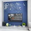 Llegada Flor Romántica Acrílico Espejo Etiquetas de Pared TV Wall Art Vine DIY Decor Sticker Sala de estar Hogar 211102