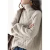 Women's Sweaters Autumn And Winter Turtleneck Cashmere Sweater Woman 2021 Style Languid Breeze Loose Thick Pullover Underlay Wool