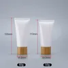 Puste białe plastikowe wyciskanie tube butelki kosmetyczne kremowe słoiki Refillable Travel Lip Balm zbiornik z bambusa
