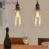 Anhängerlampen moderne minimalistische Glas Kronleuchter Treppe Loft Dekoration glockenförmige leuchtende kreative Küche Wohnzimmer Licht