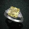 Wong Rain 100% 925 Sterling Silver Created Moissanite Citrine Sapphire Gemstone Wedding Engagement Ring Fine Jewelry Wholesale