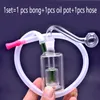 2pcs mini bruciatore a nafta Bong portatile per fumare tubi d'acqua con gabbia per uccelli perc con tubo per bruciatore a nafta in vetro maschio e tubo di paglia in silicone più economico