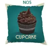 Yastık/Dekoratif Yastık Çeşitli fincan kek deseni basılı yastık kapağı ofis/kanepe/araba için