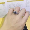 Anillo de plata de ley 925 con moissanita, joyería fina de corte redondo, anillos de diamantes de boda de aniversario de 1ct D para novia