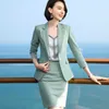 Naviu Yüksek Kalite Kadın Takım Elbise Profesyonel Bahar Moda Şerit Blazer Ve Etek Ofis Bayanlar Iş Işi Giyim 210927