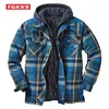 FGKKS Höst Winter Mäns Jacka Tjock klassisk Plaid Print European American Ytterkläder Högkvalitativ Varm Loose Hooded Jacket Man 211029