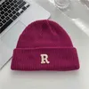 Autumn Winter Warmer For Girls Casual R Letter Woolen Hat Women Clothing Accessories Beanies Knitted Caps