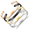 Rostfritt stål Öppet armband Bangle Letter Inspirational Fortsätt Armband Armband manschettkvinnor Män smycken