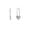 Stud Arrival Tiny Cute 925 Sterling Silver Cz Paved Safety Pin Long Earrings Ear Threader Fashion Jewelry Exquisite