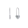 Goujon arrivée minuscule mignon 925 en argent Sterling Cz pavé épingle de sûreté longues boucles d'oreilles oreille enfileur bijoux de mode exquis