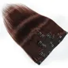 #4 Clip In Human Hair Extensions 8 PCS/Set Remy Braziliaanse rechte clips Ins Hair Weft 120 gram machine gemaakt