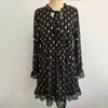 Fashion Gold Polka Dot Pink Dress Women Long Sleeve Casual Black Dress French Elegant Spring Autumn Dress Vestidos De Mujer 210415