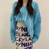 Color-bloqueado V-pescoço de malha pullover jumpers mulheres luva cheia solta coreana moda feminina camisola tops femme 210518