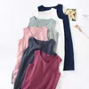 Summer 100% Cotton Gauze Sleepwear Dress Women Solid Sexy Nightgowns Sleeveless Sleep Tops Female Nightie Plus Size Homewear 210924